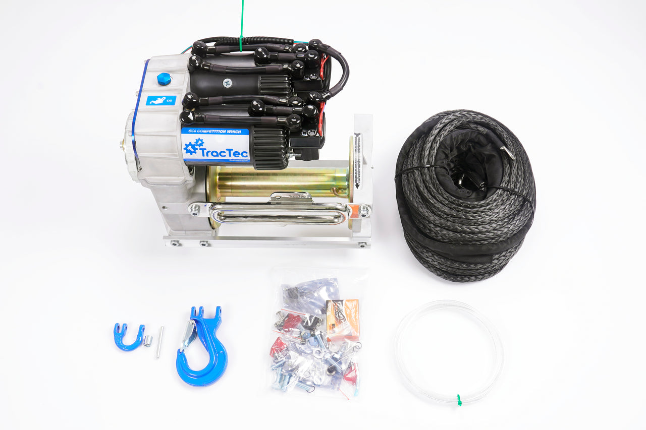 Trac-Tec Comp Spec High Mount Winch Dual Motor 14000lb line pull +30% faster kit