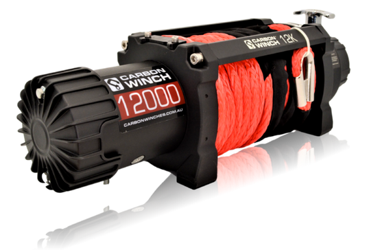 24 VOLT Carbon 12K 12000lb Electric winch with synthetic rope - CW-12K_24V 3