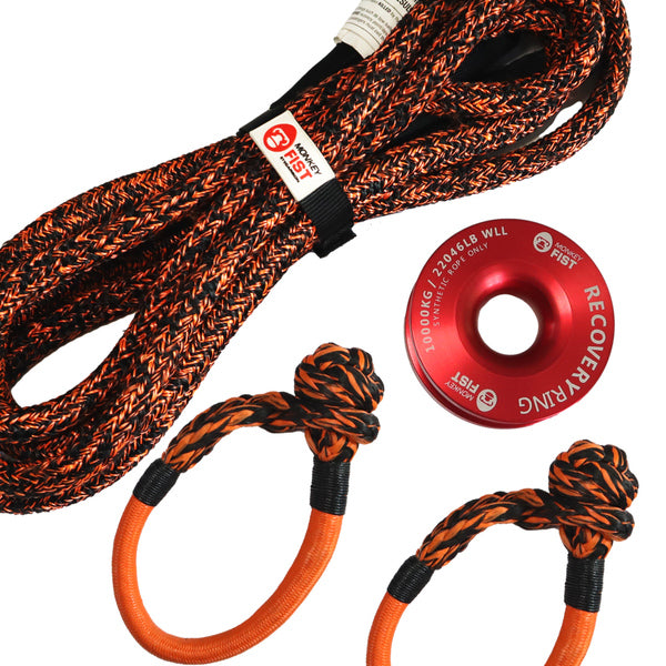 Load image into Gallery viewer, Carbon 4m 14000kg Bridle Rope, 2 x Soft Shackle, Recovery Ring Combo Deal - CW-COMBO-0054-MFSS-RR10 4

