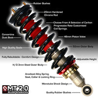 Thumbnail for MT 2.0 Nissan Navara D40 Front Adjustable Struts 2-3 Inch - MT20-NIS-D40_FPR 4