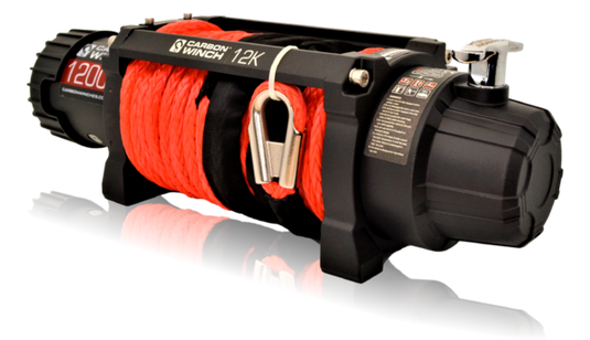 24 VOLT Carbon 12K 12000lb Electric winch with synthetic rope - CW-12K_24V 4