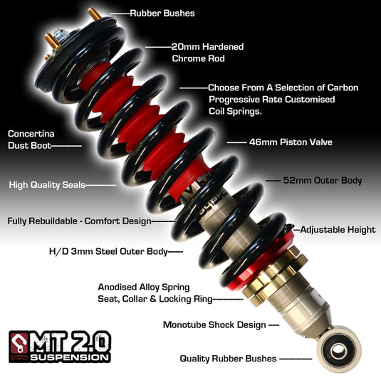 MT2.0 Fits Toyota Prado 150 Series Landcruiser Strut Shock Kit 2-3 Inch - MT20-TOYOTA-PRADO-150 7