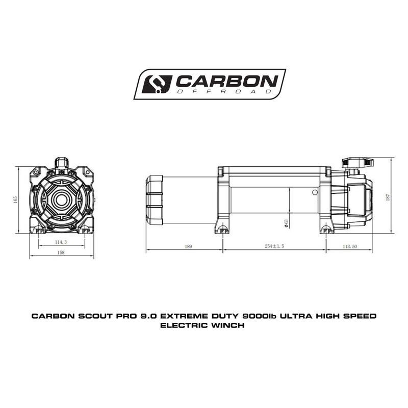 Load image into Gallery viewer, Carbon Scout Pro 9.0 Extreme Duty 9000lb Ultra High Speed Electric Winch - CW-XD9 8
