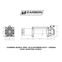 Thumbnail for Carbon Scout Pro 12K Winch and Recovery Kit Combo - CW-XD12-COMBO7 5