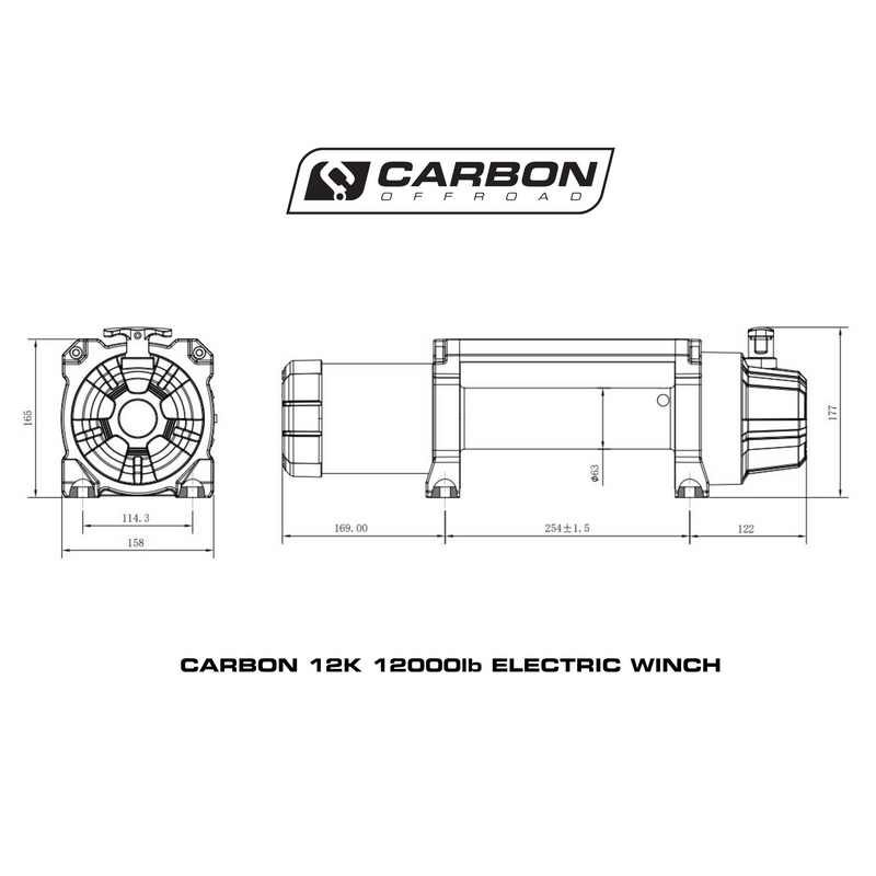 Load image into Gallery viewer, 24 VOLT Carbon 12K 12000lb Electric winch with synthetic rope - CW-12K_24V 8
