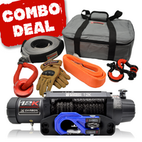 Thumbnail for Carbon V.3 12000lb Winch Blue Hook and Recovery Combo Deal - CW-12KV3B-COMBO2 2