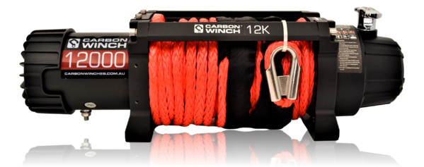 Load image into Gallery viewer, 24 VOLT Carbon 12K 12000lb Electric winch with synthetic rope - CW-12K_24V 2
