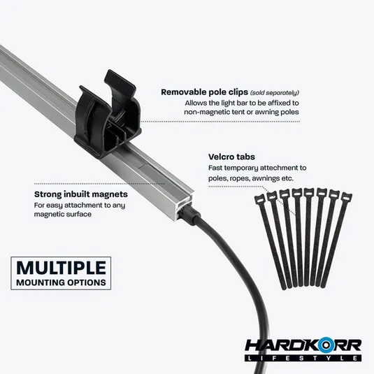 HARDKORR LIFESTYLE 4 BAR ORANGE/WHITE LED CAMPING LIGHT KIT - HKLSCAMP4 7