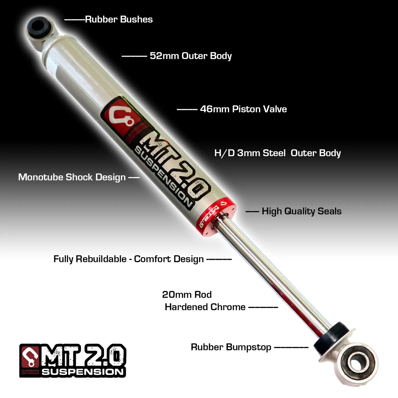 MT2.0 Isuzu D-MAX 2012-2020 Strut Shock Kit 2-3 Inch - MT20-ISUZU-DMAX-2012 14