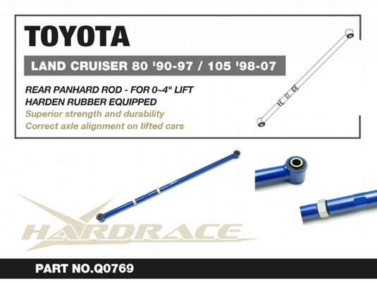 Fits Toyota LAND CRUISER 80 '90-97/ 105 '98-07/ LX450 '95-97 REAR PANHARD ROD - FOR 0-4" LIFT - Q0769 9