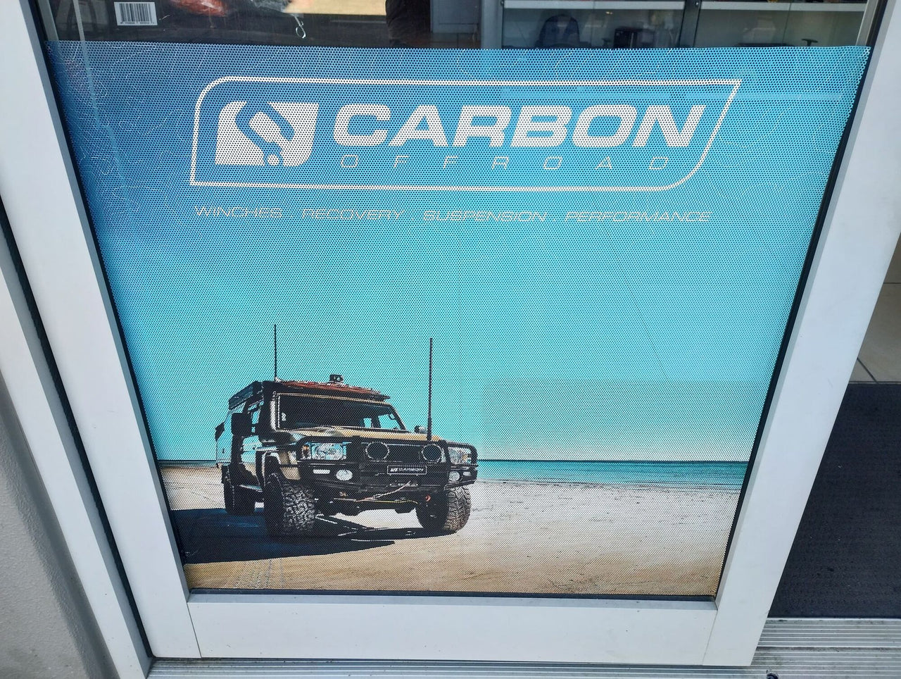 Carbon Offroad Vinyl Window Sticker See through one way 800x800mm BEACH - CW-VWS-08-BE 2