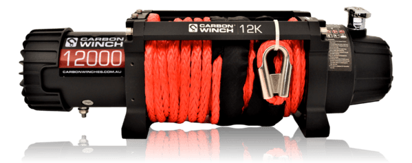 Load image into Gallery viewer, 24 VOLT Carbon 12K 12000lb Electric winch with synthetic rope - CW-12K_24V 1
