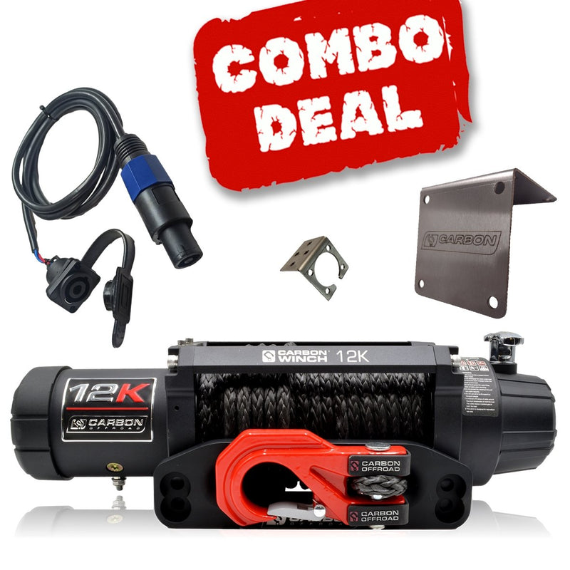 Load image into Gallery viewer, Carbon 12K V.3 12000lb Winch Red Hook Installers Combo Deal - CW-12KV3R-COMBO1 1
