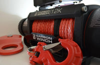 Thumbnail for Carbon Winches 24m x 10mm Red Synthetic Rope Spliced with thimble - CWA-ROPE24x10 1