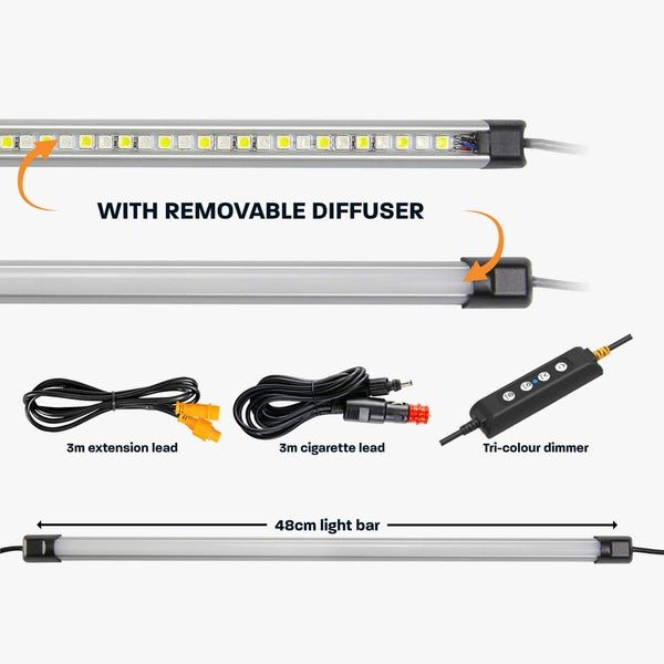Load image into Gallery viewer, HARDKORR 48CM TRI-COLOUR LED LIGHT BAR KIT WITH DIFFUSER - RBWTOR48CIGD 1
