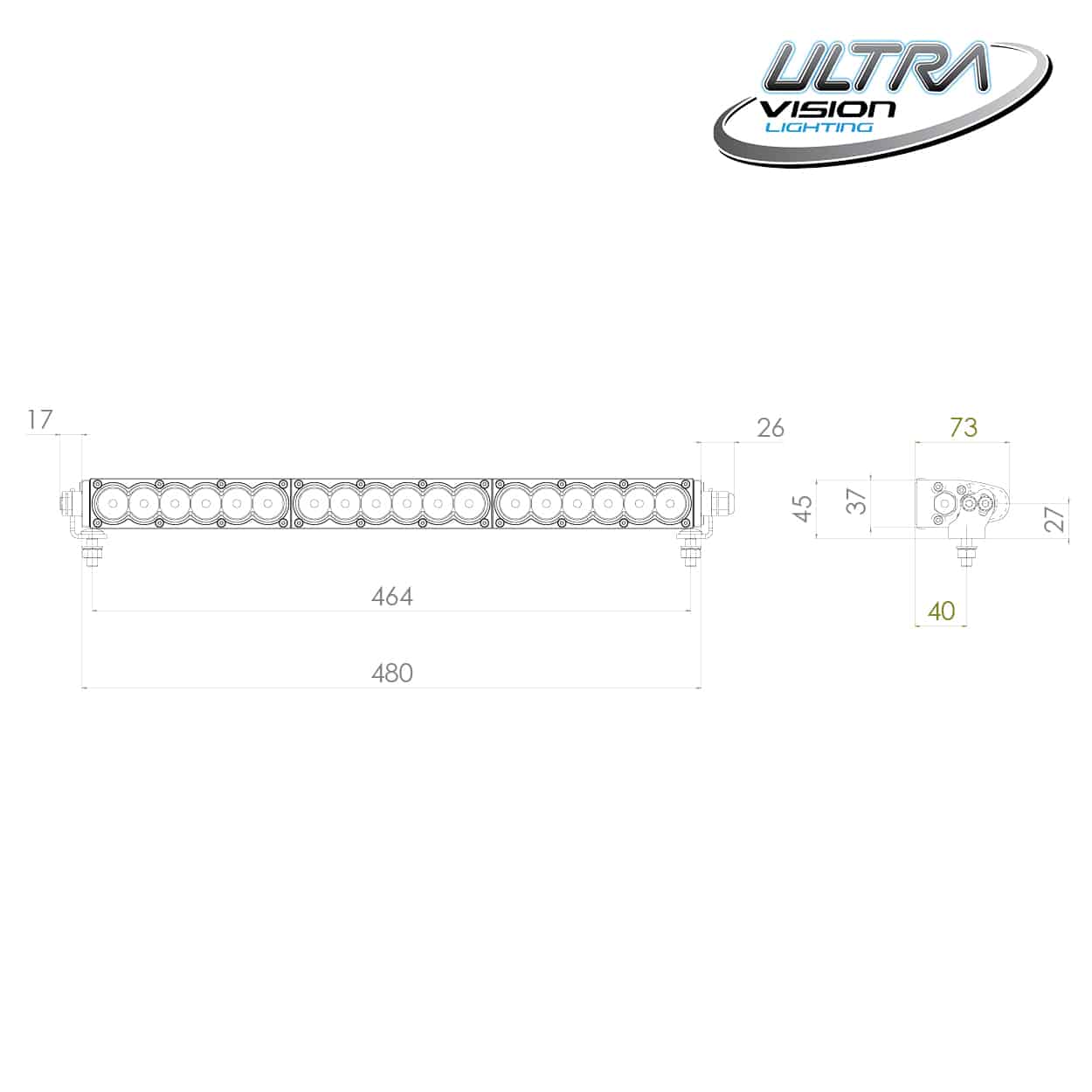 Raptor 90 LED 20.5″ Light Bar - 6
