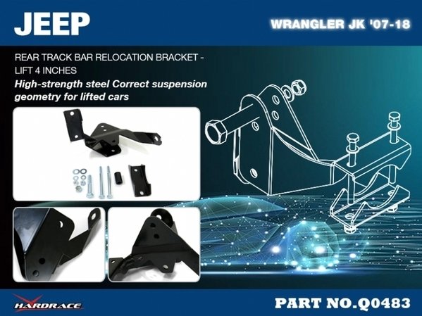 REAR TRACK BAR RELOCATION BRACKET JEEP, WRANGLER, JK 06-18 - Q0483 7